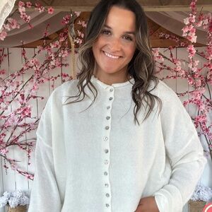 Things between white Knit Cardigan